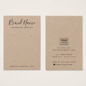 Moderne script Kraft paper earning display card Visitekaartje (Voorkant /achterkant)