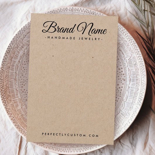 Moderne script Kraft paper earning display card Visitekaartje