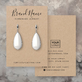 Moderne script Kraft paper earning display card Visitekaartje