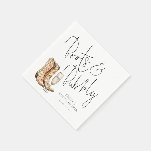 Moderne Script Laarzen en Bruisende Bruiloftsdans Servet (Hoek)