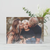 Moderne Script Lettering 2 Foto Feestdagenkaart (Staand voorkant)