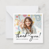 Moderne Script Lettering Budget Mini Bedankt Card Notitiekaartje (Voorkant)