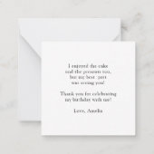 Moderne Script Lettering Budget Mini Bedankt Card Notitiekaartje (Achterkant)