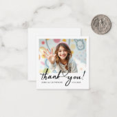 Moderne Script Lettering Budget Mini Bedankt Card Notitiekaartje (Voorkant / Achterkant in situ)