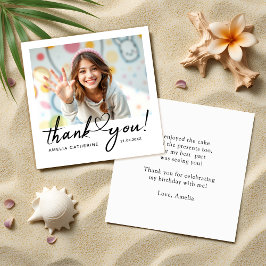 Moderne Script Lettering Budget Mini Bedankt Card Notitiekaartje