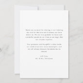 Moderne Script Lettering Huwelijksfoto Bedankkaart (Achterkant)