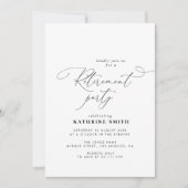 Moderne Script Lettering Pensioen Partij Kaart (Voorkant)