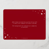 Moderne script lettertype Fijne Valentijnsdag Foto Folie Feestdagenkaart (Achterkant)