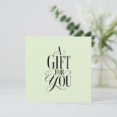 Moderne script lettertype groene QR-code cadeaubon (Staand voorkant)