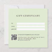 Moderne script lettertype groene QR-code cadeaubon (Achterkant)