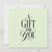 Moderne script lettertype groene QR-code cadeaubon (Voorkant)
