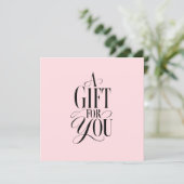 Moderne script lettertype roze QR-code cadeaubon (Staand voorkant)