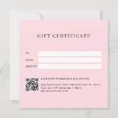 Moderne script lettertype roze QR-code cadeaubon (Achterkant)