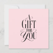 Moderne script lettertype roze QR-code cadeaubon (Voorkant)