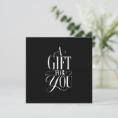 Moderne script lettertype zwarte QR-code cadeaubon (Staand voorkant)