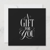 Moderne script lettertype zwarte QR-code cadeaubon (Voorkant)