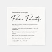 Moderne Script Leuke Feiten Aangepaste Bruiloft Servet (Voorkant)