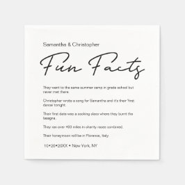 Moderne Script Leuke Feiten Aangepaste Bruiloft Servet