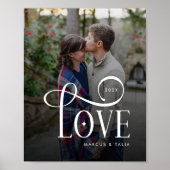 Moderne Script Liefde Aangepaste Verloving Foto va Poster (Voorkant)