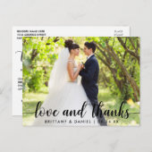 Moderne Script Liefde en Dank Koppel Trouw Briefkaart (Voorkant / Achterkant)