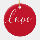 Moderne Script Liefdeskoppel Foto Keramisch Ornament (Achterkant)