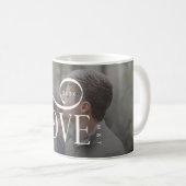 Moderne Script Lieftallige Aangepaste Verloving Fo Koffiemok (Voorkant rechts)