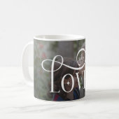 Moderne Script Lieftallige Aangepaste Verloving Fo Koffiemok (Voorkant links)