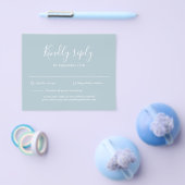 Moderne Script Light Blue Budget Wedding RSVP Flyer (Enkel)