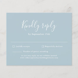 Moderne Script Light Blue Budget Wedding RSVP Flyer