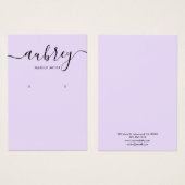 Moderne Script Light Paars Visitekaartje (Voorkant /achterkant)