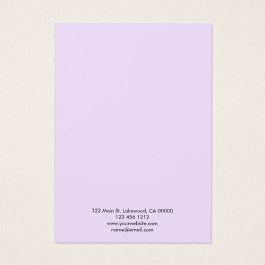 Moderne Script Light Paars Visitekaartje (Achterkant)