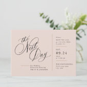 Moderne Script Line Block Post Huwelijksuitnodigin Kaart (Staand voorkant)