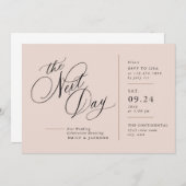 Moderne Script Line Block Trouwkaart Kaart (Voorkant / Achterkant)