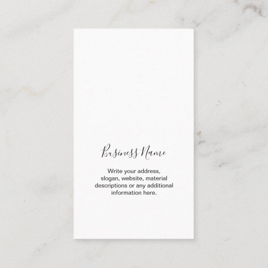 Moderne Script Logo die minimale weergavekaart ver Visitekaartje (Achterkant)