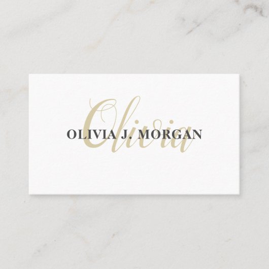 Moderne script logo minimum professionele naam visitekaartje (Voorkant)