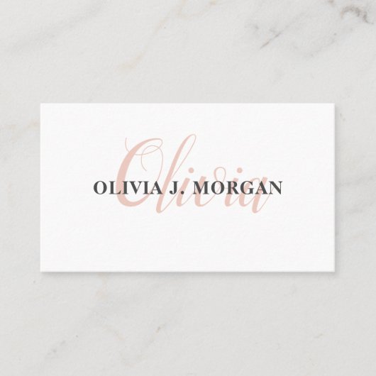 Moderne script logo minimum professionele naam visitekaartje (Voorkant)