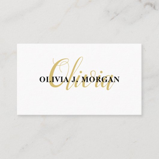 Moderne script logo minimum professionele naam visitekaartje (Voorkant)