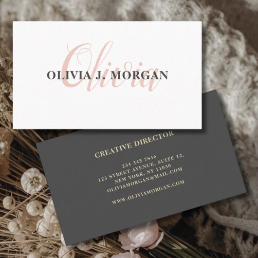 Moderne script logo minimum professionele naam visitekaartje