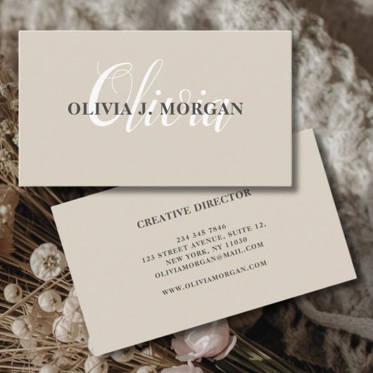 Moderne script logo minimum professionele naam visitekaartje