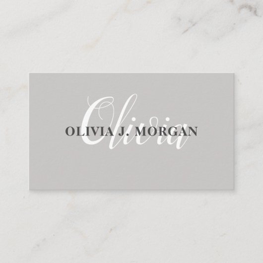 Moderne script logo minimum professionele naam visitekaartje (Voorkant)