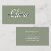 Moderne script logo minimum professionele naam visitekaartje (Voorkant / Achterkant)