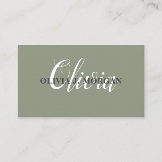 Moderne script logo minimum professionele naam visitekaartje (Voorkant)