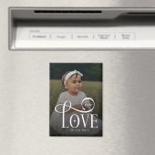 Moderne Script Love Aangepaste Nieuwe Baby Foto Magneet (Insitu (Vaatwasser))