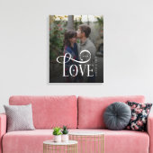 Moderne Script Love Aangepaste Verloving Foto van Canvas Afdruk (Insitu (Woonkamer))