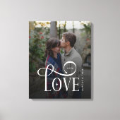 Moderne Script Love Aangepaste Verloving Foto van Canvas Afdruk (Voorkant)