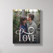 Moderne Script Love Aangepaste Verloving Foto van Canvas Afdruk (Voorkant)
