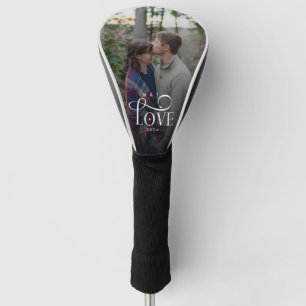 Moderne Script Love Aangepaste Verloving Foto van  Golfheadcover