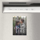 Moderne Script Love Aangepaste Verloving Foto van  Magneet (Insitu (Vaatwasser))