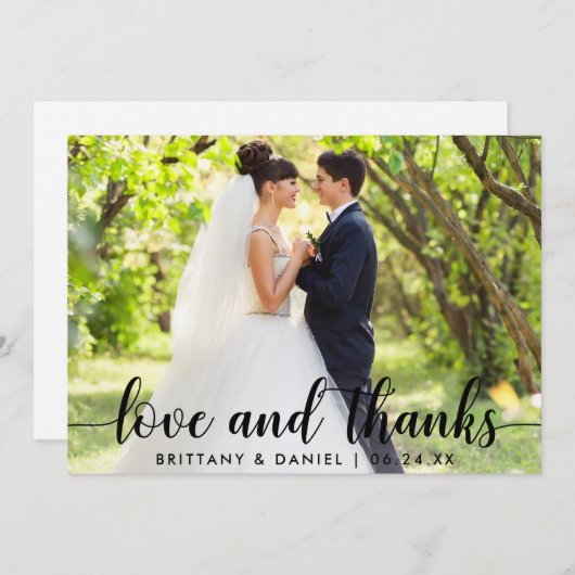 Moderne Script Love and Bedankt Couple Wedding (Voorkant / Achterkant)