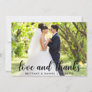 Moderne Script Love and Bedankt Couple Wedding